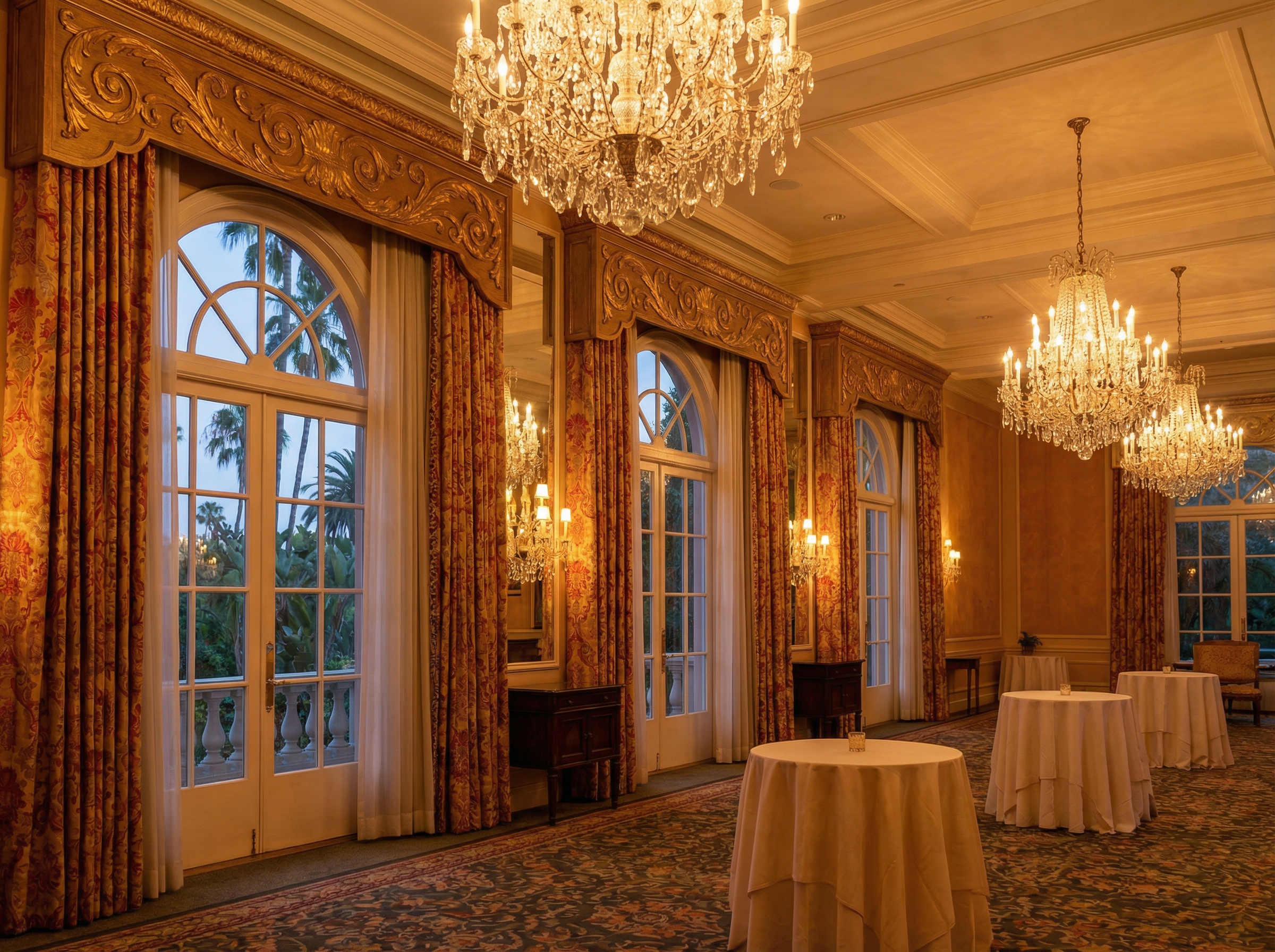 Beverly Hills Hotel Renovation — hospitality drapery installation detail 4