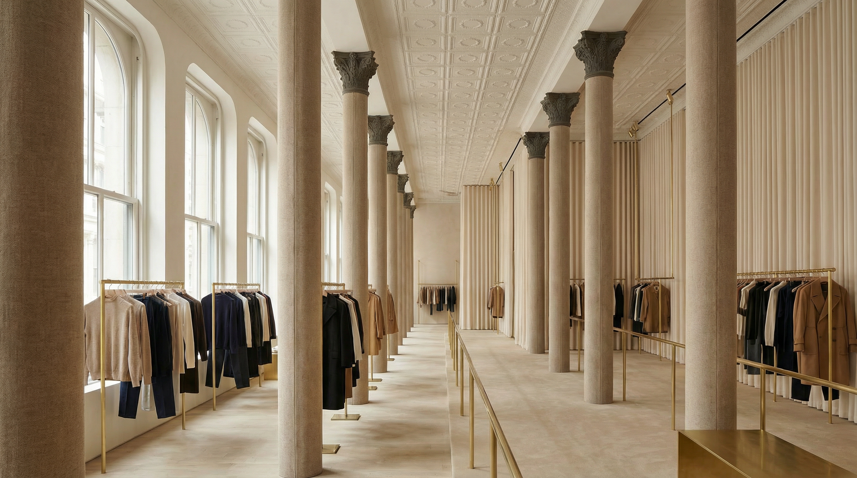 Flagship Showroom — SoHo — commercial drapery installation detail 4
