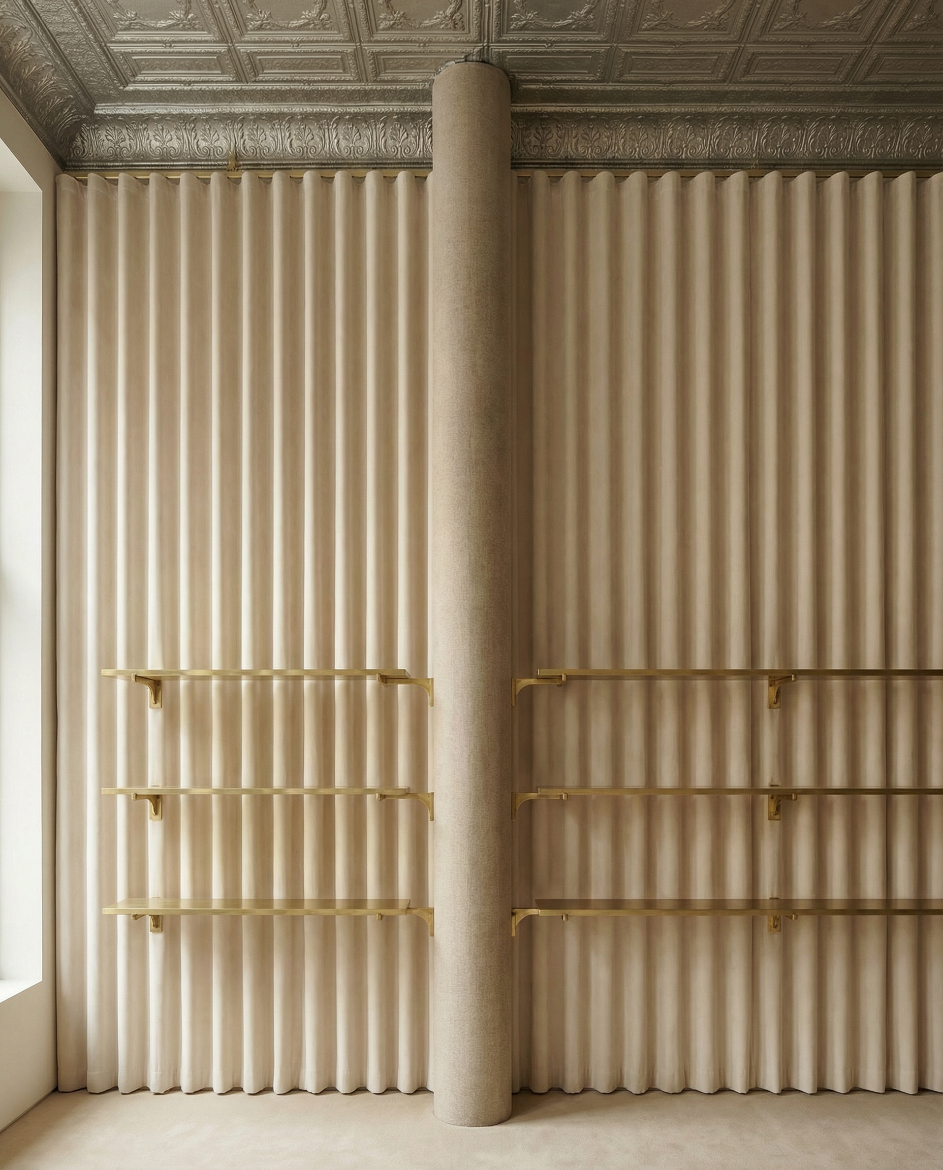 Flagship Showroom — SoHo — commercial drapery installation detail 5