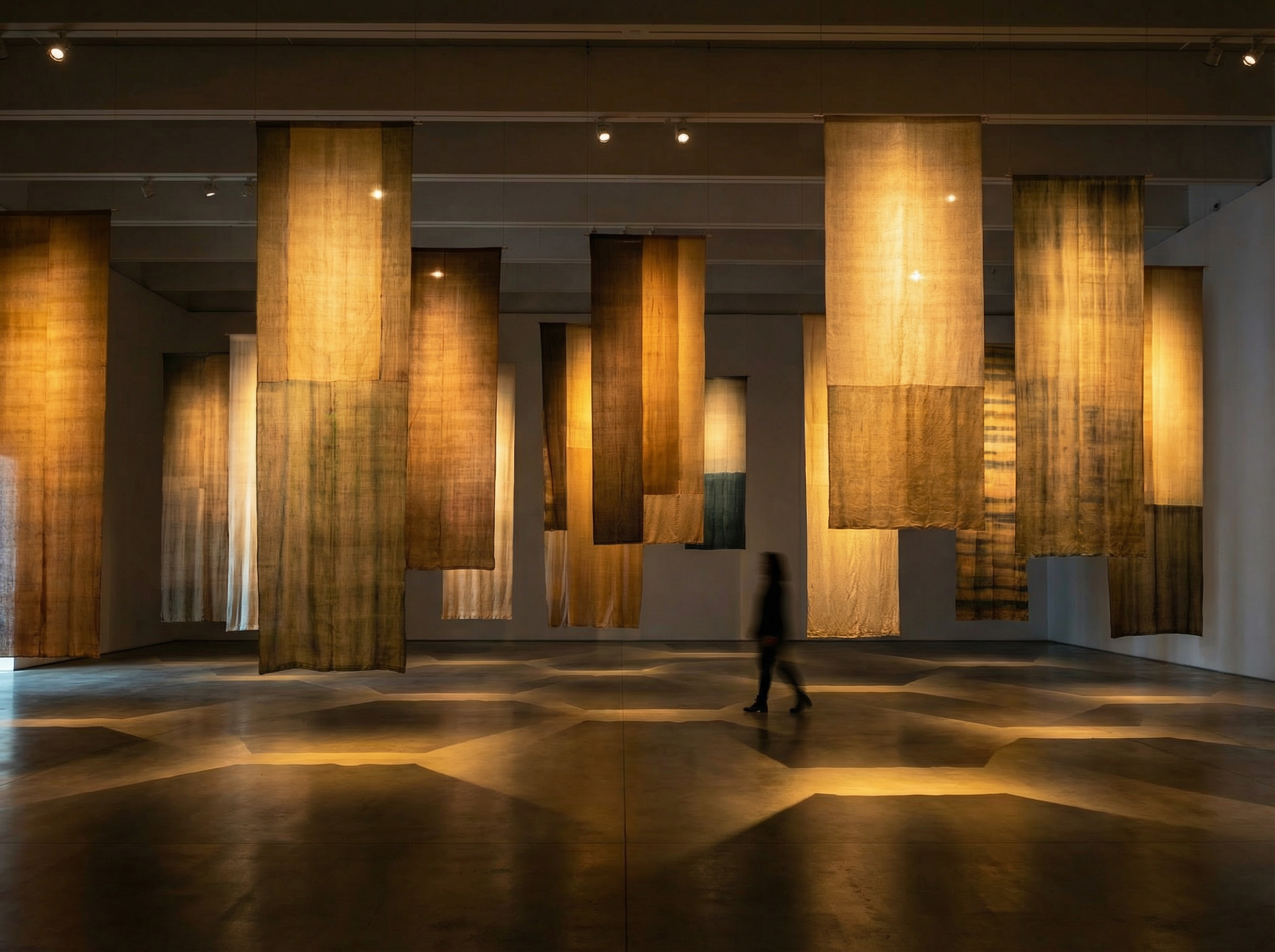 Museum Textile Exhibition — LA — commercial drapery installation detail 2
